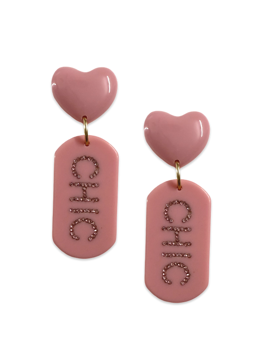 Tag Dangle Statement Earrings