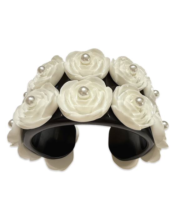 XL Wide Pearl Rose Cuff