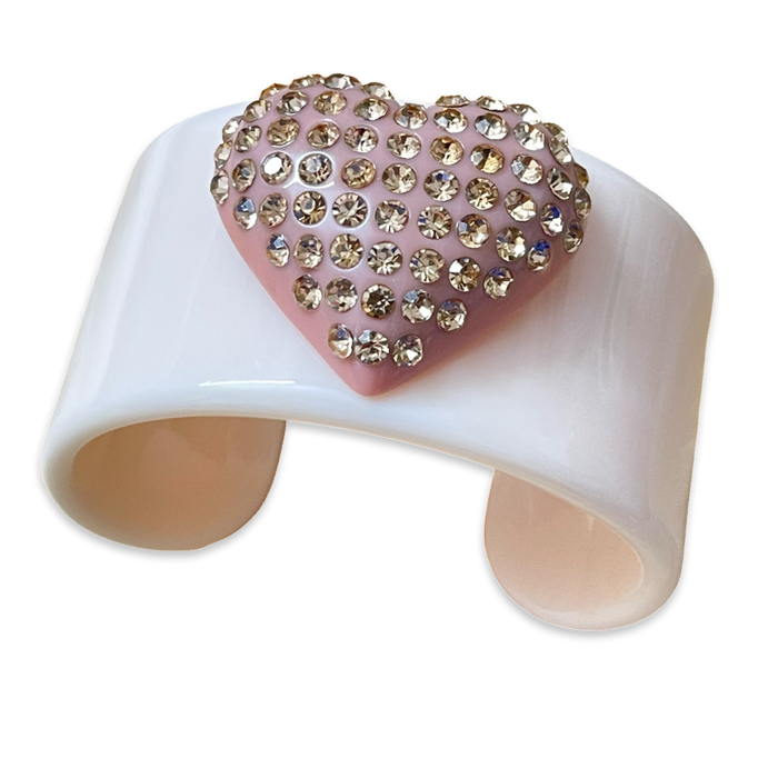 Extra Large Crystal Heart Cuff