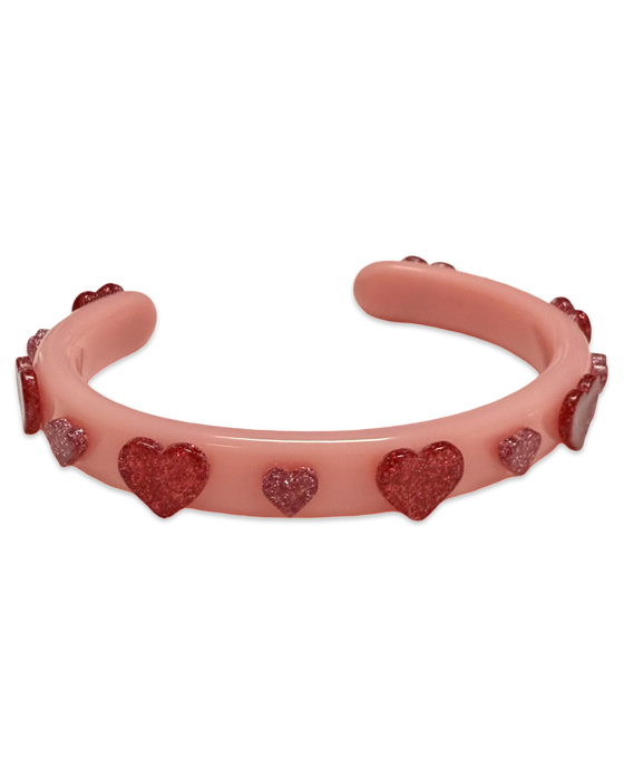 Extra Mini Glitter Hearts Thin Cuff