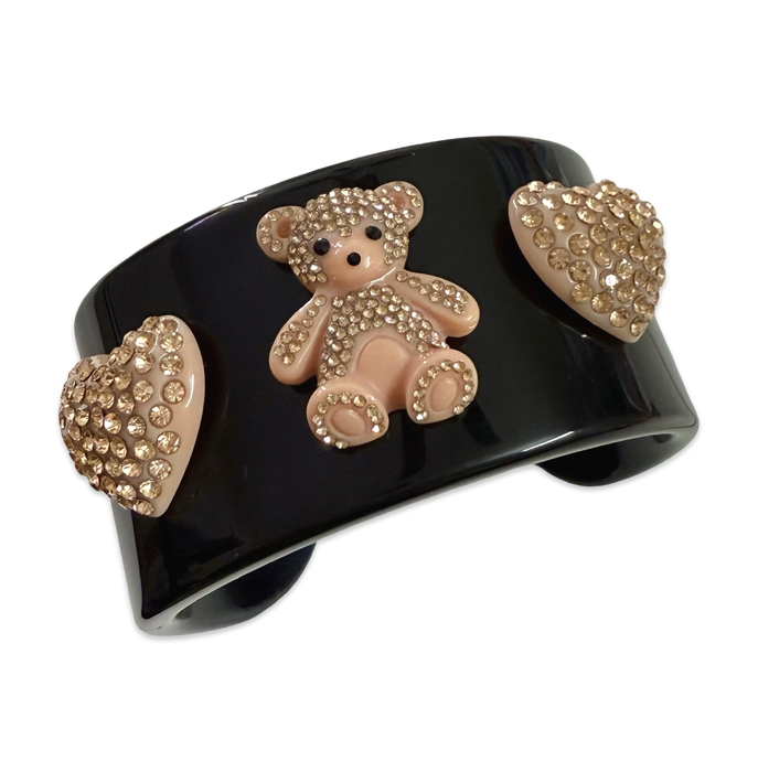 Crystal Bear Hearts Cuff