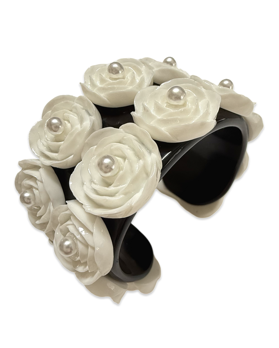 XL Wide Pearl Rose Cuff