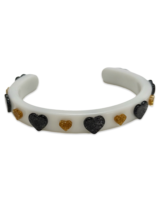 Extra Mini Glitter Hearts Thin Cuff