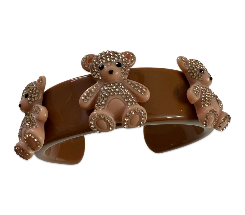 Three Crystal Bears Cuff