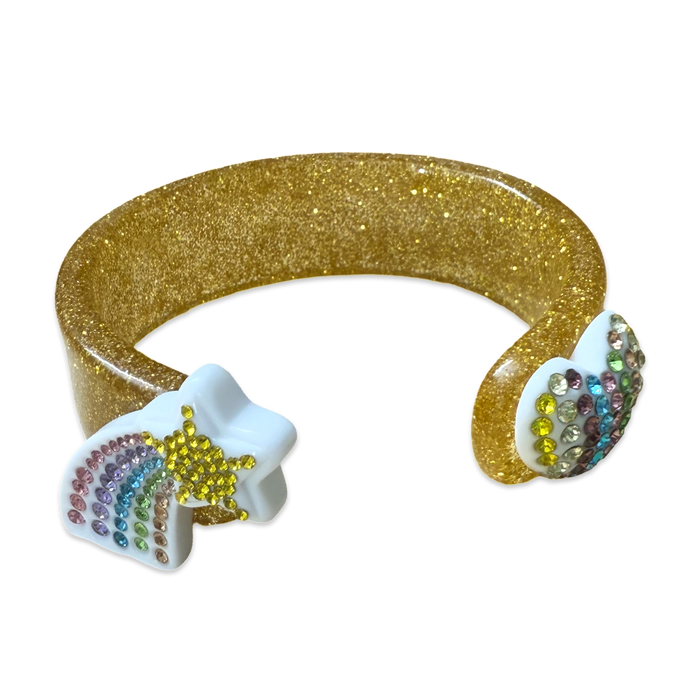 Crystal Rainbow Shooting Star Floating Wide Cuff