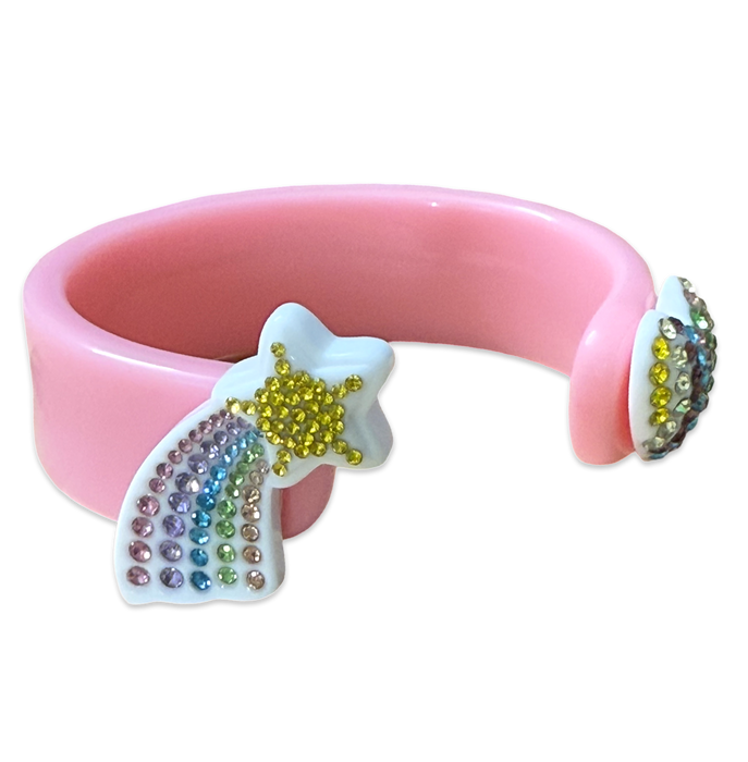 Crystal Rainbow Shooting Star Floating Wide Cuff