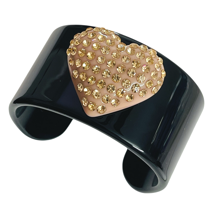 Extra Large Crystal Heart Cuff