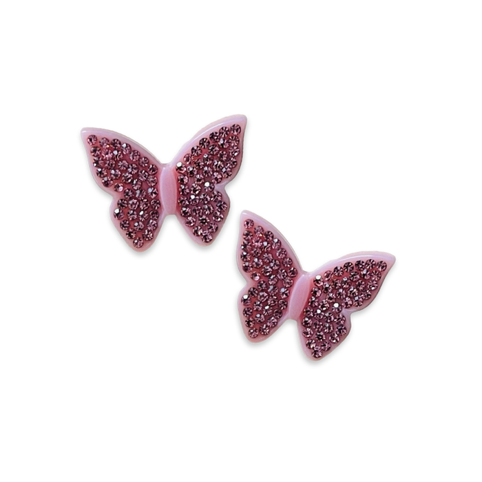 Crystal Butterfly Stud Earrings