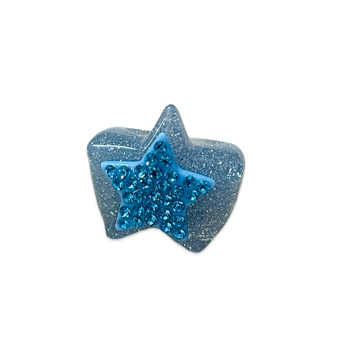 Large Crystal Star on Glitter Star Base Ring