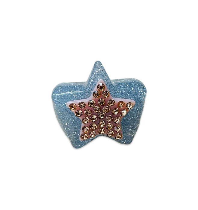 Large Crystal Star on Glitter Star Base Ring