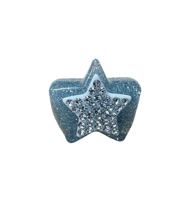 Large Crystal Star on Glitter Star Base Ring