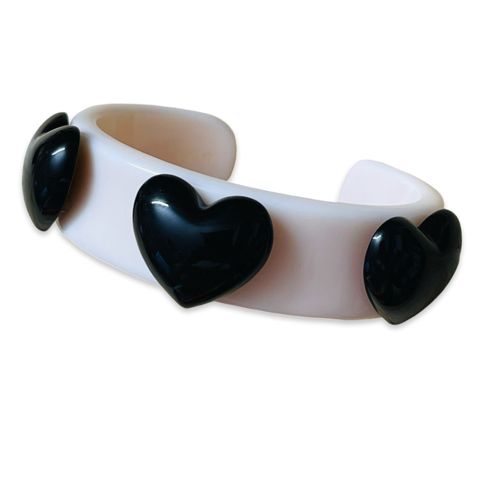 Puffy Heart Wide Cuff Bracelet