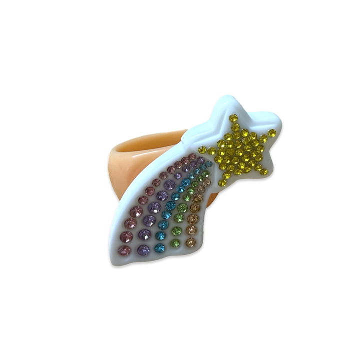 Crystal Rainbow Shooting Star Classic Ring