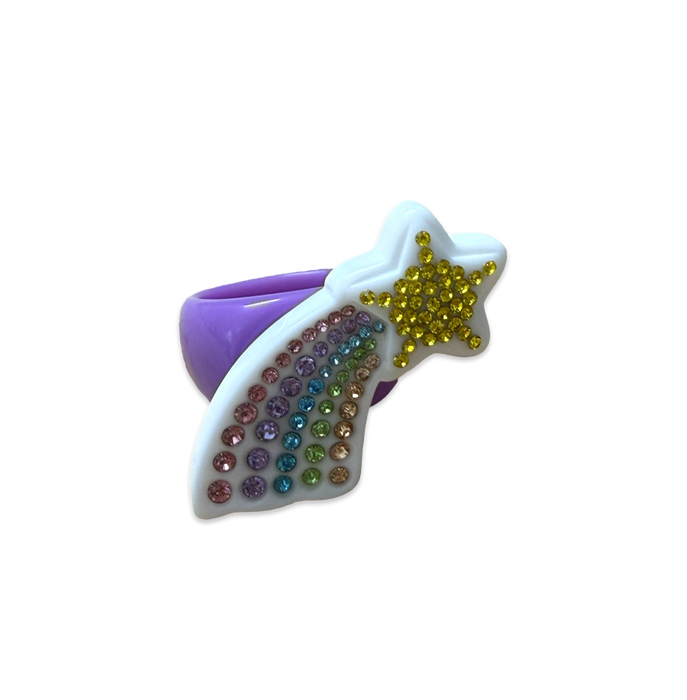 Crystal Rainbow Shooting Star Classic Ring