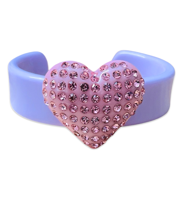 Extra Large Crystal Heart Cuff