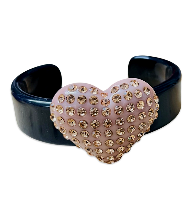 Extra Large Crystal Heart Cuff