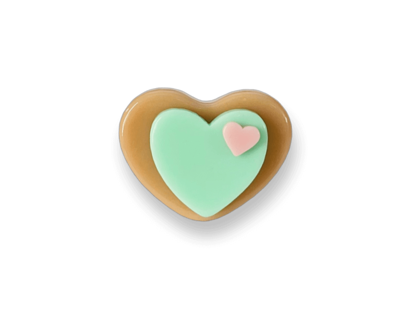 Sugar Cookie & Mint Heart Ring